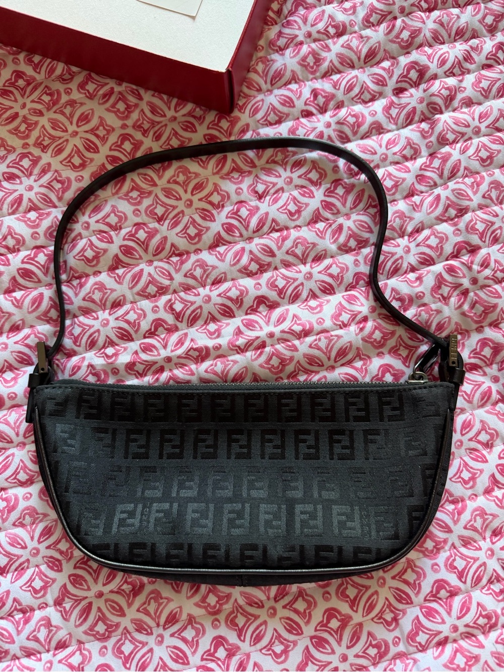 Y2K Vintage Black Zucchino Monogram Fendi Mini Purse and Matching Wallet - Picture 3 of 14